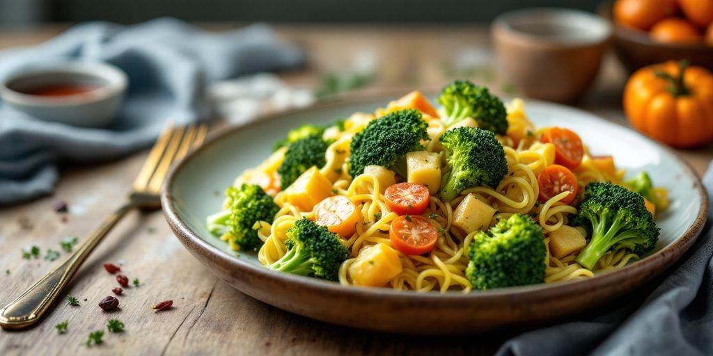 Exemplu de farfurie simplă cu legume, proteine și fibre pentru susținerea digestiei